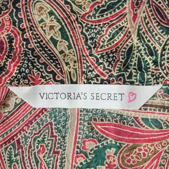 Victoria's Secret 90's Intimates Sleep Lounge Night Shirt Paisley Satin Size Sm - Picture 10 of 12